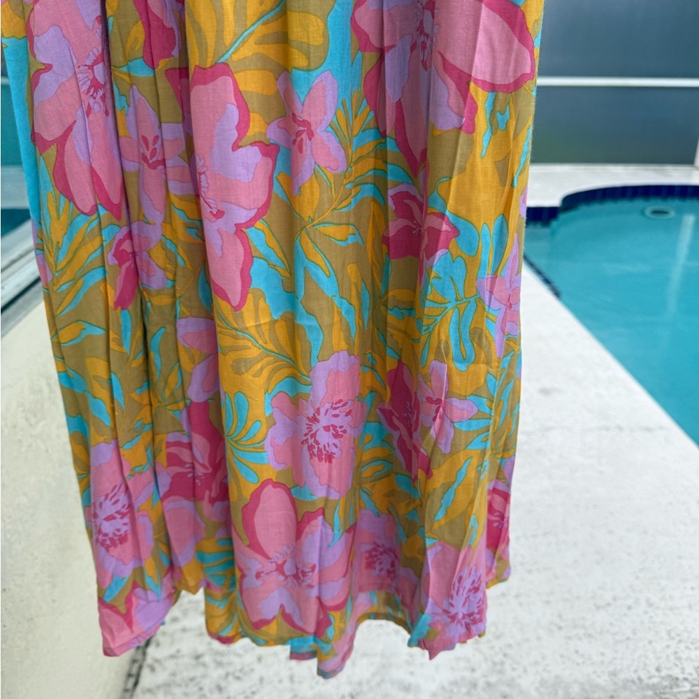 Tiare Hawaii Strapless Dress in Pink and Yellow Floral - Picture 4 of 6